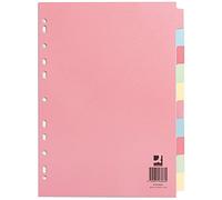 Q-CONNECT Subject Dividers 10-Part Multi-Punched A4