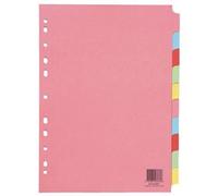 Q-Connect 10-Part Subject Divider Multi-Punched A4 Pk 25- KF26082Q