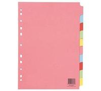 Q-Connect 10-Part Subject Divider Multi-Punched A4 - KF26082