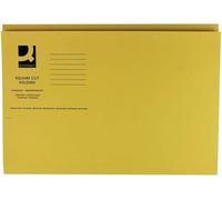 Q-CONNECT Square Cut Folder KF01185 Mediumweight 250gsm Foolscap Yellow Pack of 100
