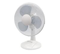 Q-Connect 12 Inch/305mm Desk Fan White Mains Powered Cooling Fan