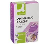 Q-Connect 125 Micron Laminating Pouch, 54 x 86 mm - Pack of 100