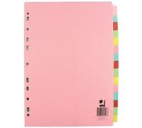 Q-Connect 15-Part Subject Divider Multi-Punched A4 (Pack of 10)