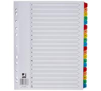 Q-Connect 20 Part A-Z Index Extra Wide Reinforced Multi-Colour Tabs