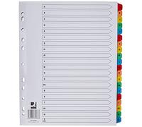 Q-CONNECT Extra Wide Index A-Z 20 Part Reinforced Board - Multi-Colour