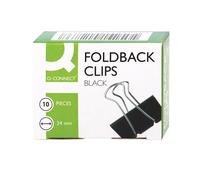 Q-Connect Foldback Clip 24mm Black (10 Pack) KF01283