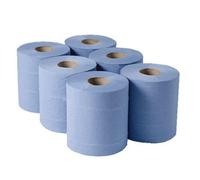 2Work 2-Ply Centrefeed Roll 150m Blue (6 Pack)