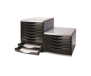 Q-Connect 5 Drawer Tower Black and Grey (Dimensions: L345xW290xH220mm) KF02253