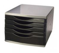 Q-Connect 5 Drawer Tower Black and Grey KF02253