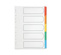 Q-Connect 5-Part Index Multi-punched Reinforced Board Multi-Colour Blank Tabs A4 White KF01525