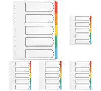 Q-Connect 5-Part Index Multi-Punched Reinforced Board Multi-Colour Blank Tabs A4 White KF01525 (Pack of 5)