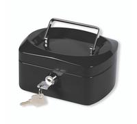 Cash Box Q-CONNECT Small 155x75x120mm Black/Office Equipment/Type-Small/Shape-Rounded/Material-Metal/Colour-Black/Dimensions (mm)-155x75x120