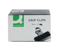 Q-Connect 70mm Black Grip Clip Pack of 10 KF01290