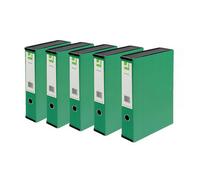 Q-Connect 75mm Box File Foolscap Green (5 Pack)