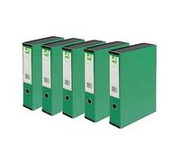 Q-Connect 75mm Box File Foolscap Green (5 Pack)