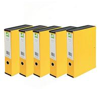 Q-Connect 75mm Box File Foolscap Yellow (5 Pack)