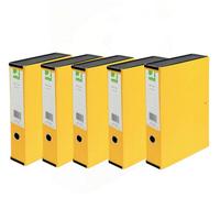 Q-Connect 75mm Box File Foolscap Yellow (5 Pack)