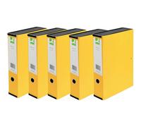 Q-Connect 75mm Box File Foolscap Yellow (5 Pack) 31819KIN0