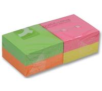 Q CONNECT - 75x75mm Neon Sticky Note Pads - 75 Sheets (Pack of 12)