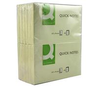 Q-Connect 76 x127mm Quick Note Repositionable Pad - Yellow,12