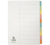 Q Connect 932585 Divider 10 Positions A4 Card 210 x 297 mm 175g multiperforé (Green) indicepastel