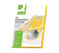 Q-Connect A4 Adhesive Laminating Pouches 2 x 80 Micron Self Seal Pack of 100