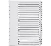 Q-Connect 20-Part A-Z Index Multi-punched Polypropylene White A4 KF01351