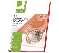 Q-Connect A4 Laminating Pouches 200 Micron Gloss Pk 100 - KF04115