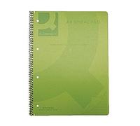 Q-Connect A4 Spiral Bound Polypropylene Notebook, 160 Pages, Green, Pack of 5