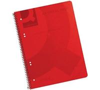 Q-Connect A4 Spiral Bound Polypropylene Notebook, 160 Pages, Red, Pack of 5