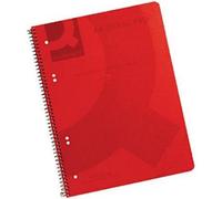 Q-Connect A4 Spiral Bound Polypropylene Notebook, 160 Pages, Red, Pack Of 5