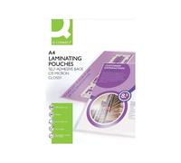 Q-Connect A4 Sticky-Backed Laminating Pouches 125 Micron Pack of 25, Glossy