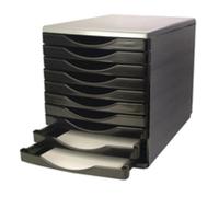 Q-Connect Black and Grey 10 Drawer Tower KF02254