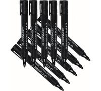 Q-Connect Bullet Tip Permanent Marker - Black (Pack of 10)