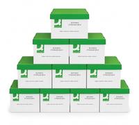 Q-Connect Business Storage Box 335x400x250mm Green and White (Pack of 10) | Heavy Duty with Lids