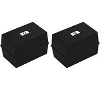 Q-Connect Card Index Box 127 x 76mm Black (Pack of 2)