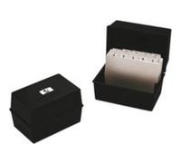Q-Connect Card Index Box, 6 x 4 inches, Black - (KF10010)