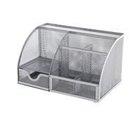Q-Connect Curved Desktop Organiser Silver