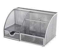 Q-Connect KF17302 Curved Desktop Organiser - Silver