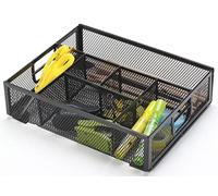 Q-Connect Desk Organiser Office Set Metal 6 Sections Black/Small Office Accessories/Type-Desktop/Kind-Side/Material-Metal/Colour-Black