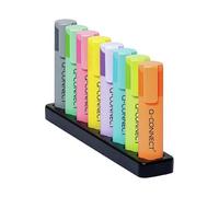 Q-Connect Deskset with 8 Pastel Highlighters (Pack of 8) KF17806+ Free finchley Refill Pen (2)