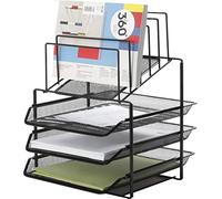 Q-Connect Desktop Set Office Set Metal With Document Sorter 3 Trays Black/Small Office Accessories/Type-Desktop/Kind-3 Drawers/Material-Metal/Colour-Black