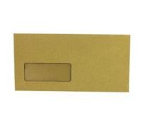 Q-Connect DL Envelopes Wallet Window Gummed 70gsm Manilla 1000-KF3423