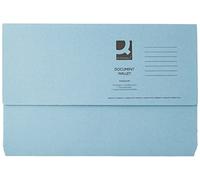 Q-Connect Document Wallet Foolscap Blue (Pack of 50) KF23011