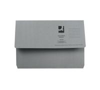 50 x Q-Connect Foolscap Grey Document Wallet KF23013 - New + Free 24h Courier