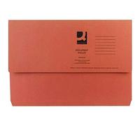 Q-Connect Document Wallet Foolscap Orange (Pack of 50) KF23014