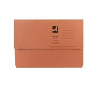 Q-Connect Document Wallet Foolscap Orange (Pack of 50) Ref KF23014