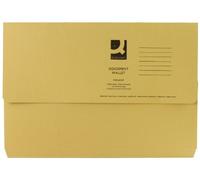 Q-CONNECT Document Wallet KF23017 - Foolscap Yellow - Pack of 50