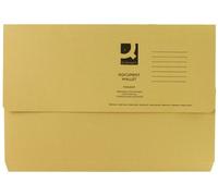 Q-Connect Document Wallet Foolscap Yellow (Pack Of 50) Kf23017