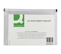 Q-Connect Document Zip Wallet A5 Transparent (Pack of 10)